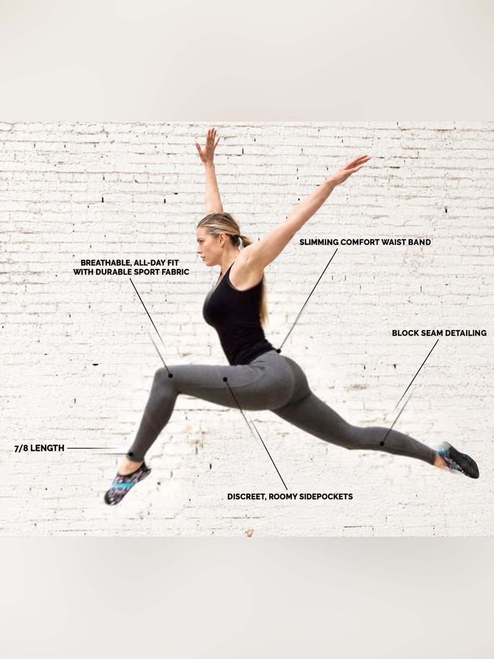 Fitkicks Crossovers NIP Active Yoga Leggings Sz M Soft Knit Stretch Workout Gray